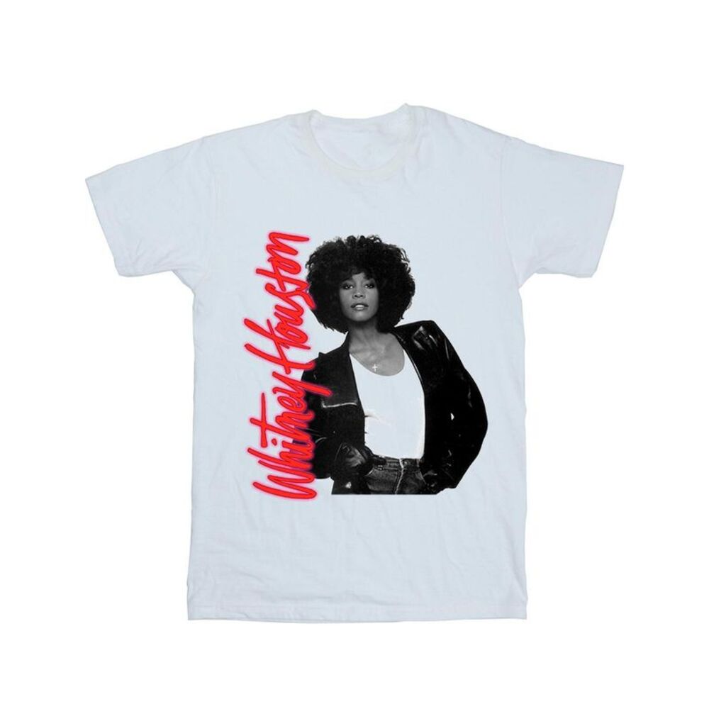 Whitney Houston Womens/Ladies Whitney Pose Cotton Boyfriend T-Shirt / White